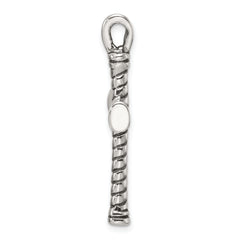 Sterling Silver Polished and Antiqued Cross Pendant