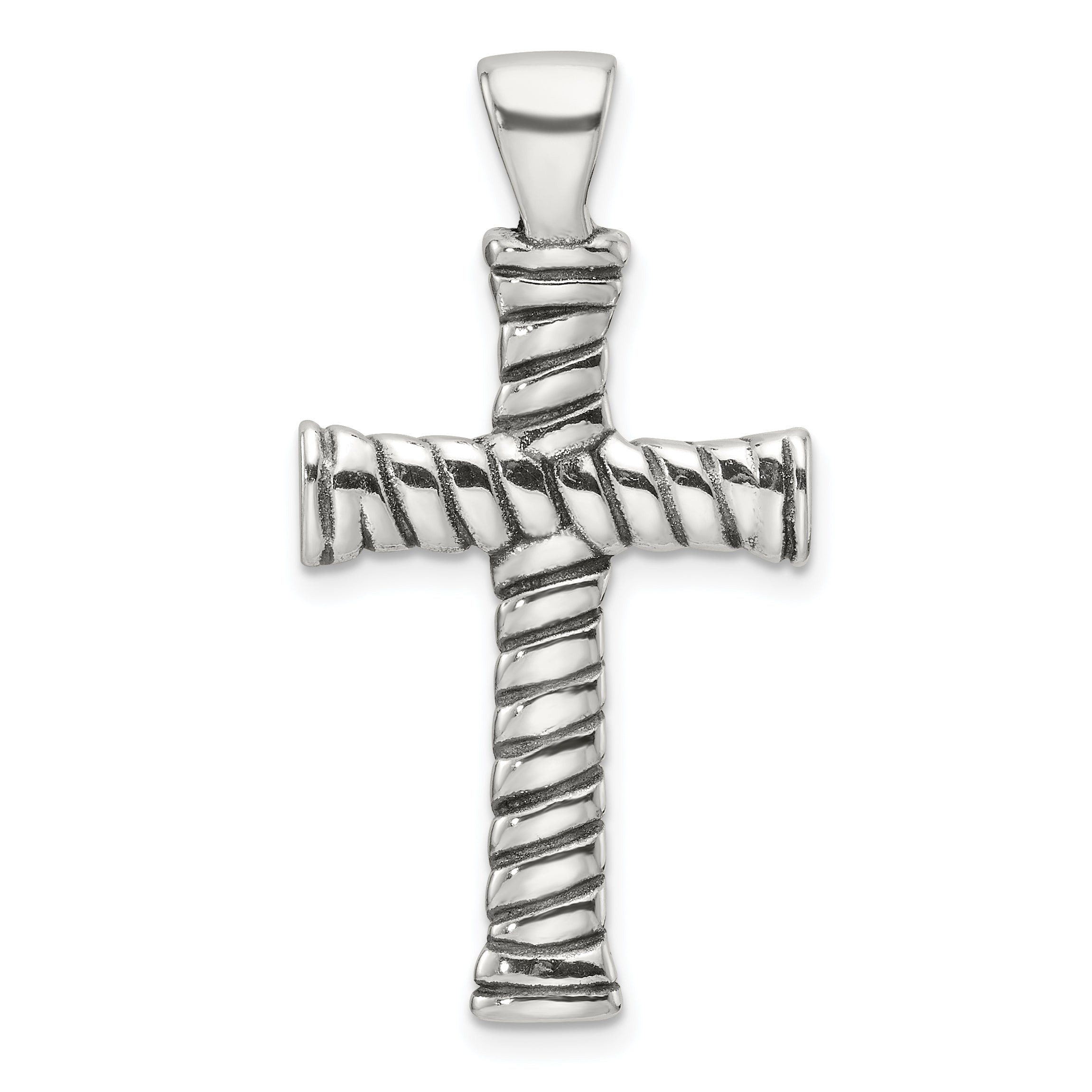 Sterling Silver Polished and Antiqued Cross Pendant Main image