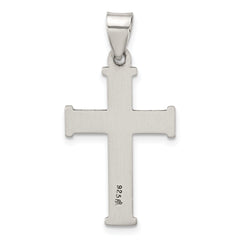 Sterling Silver Antiqued Solid Textured Cross Pendant
