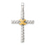 Sterling Silver and Gold-tone Polished Cross Pendant