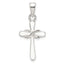 Sterling Silver Polished White Enamel Infinity Cross Pendant