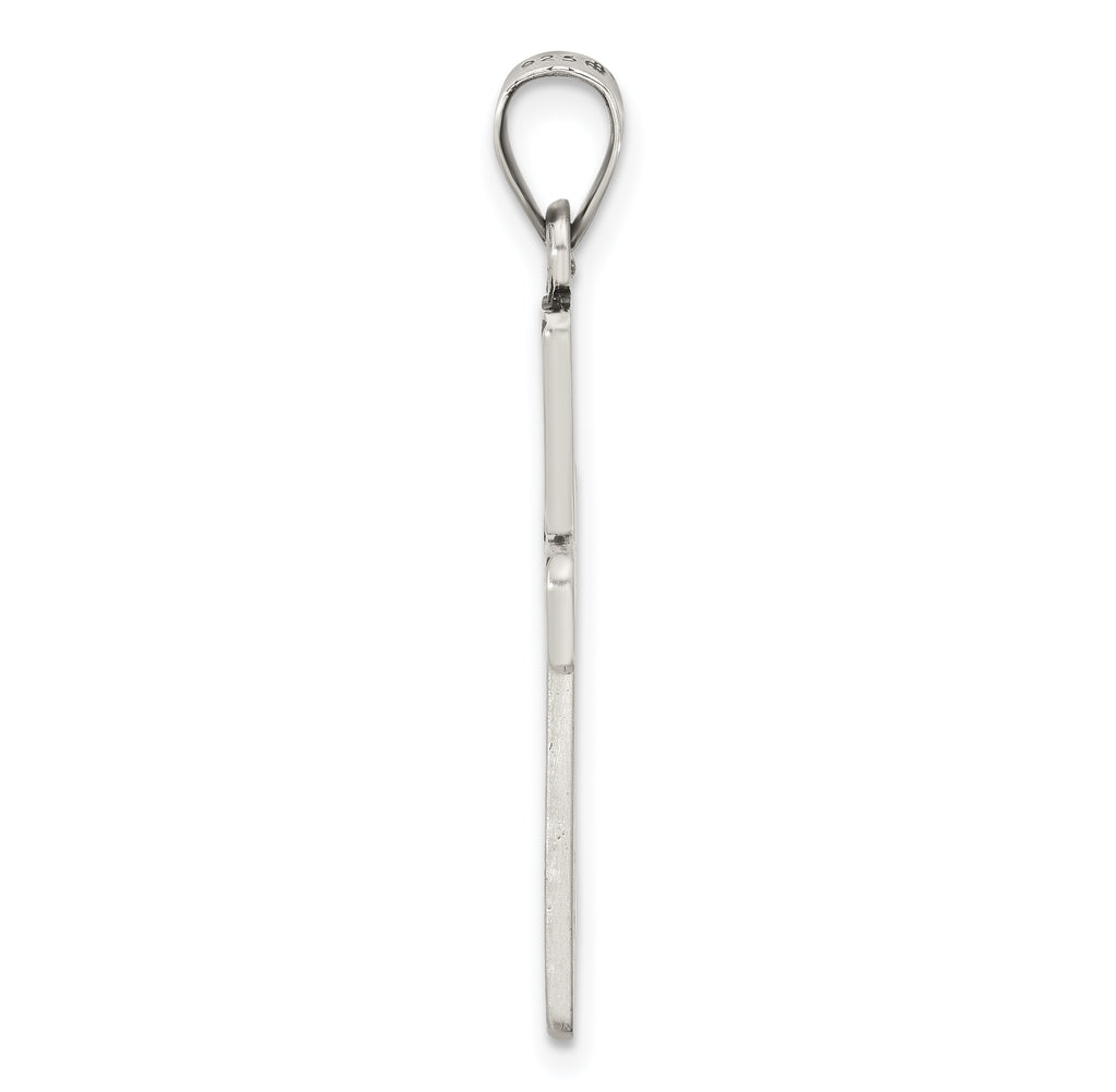 Sterling Silver Antiqued Solid Cross Pendant
