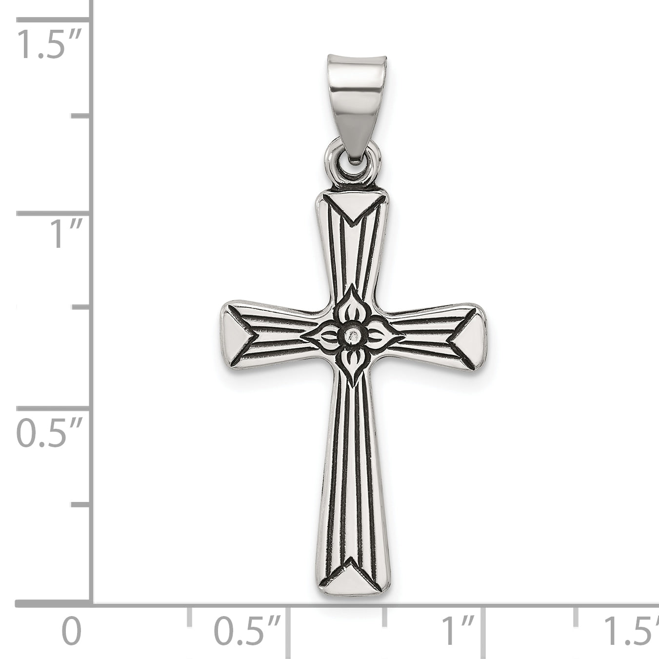 Sterling Silver Antiqued Solid Cross Pendant