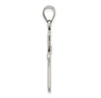 Sterling Silver Antiqued Solid Textured Cross Pendant