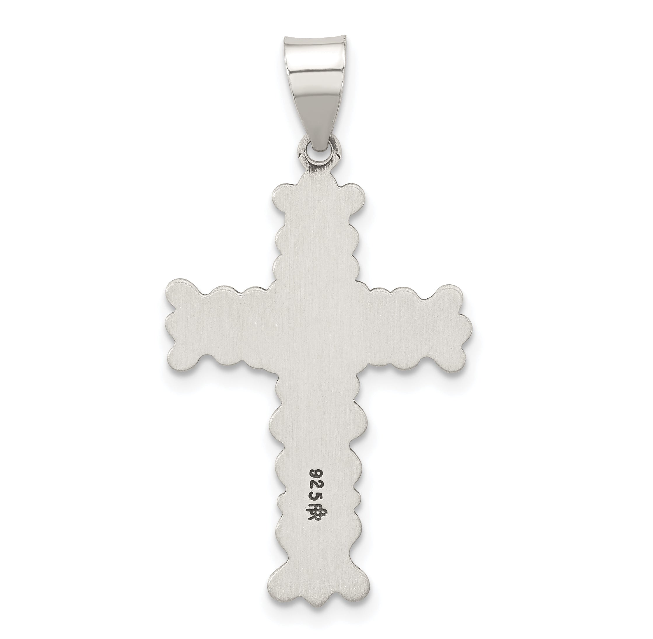 Sterling Silver Antiqued Solid Textured Cross Pendant