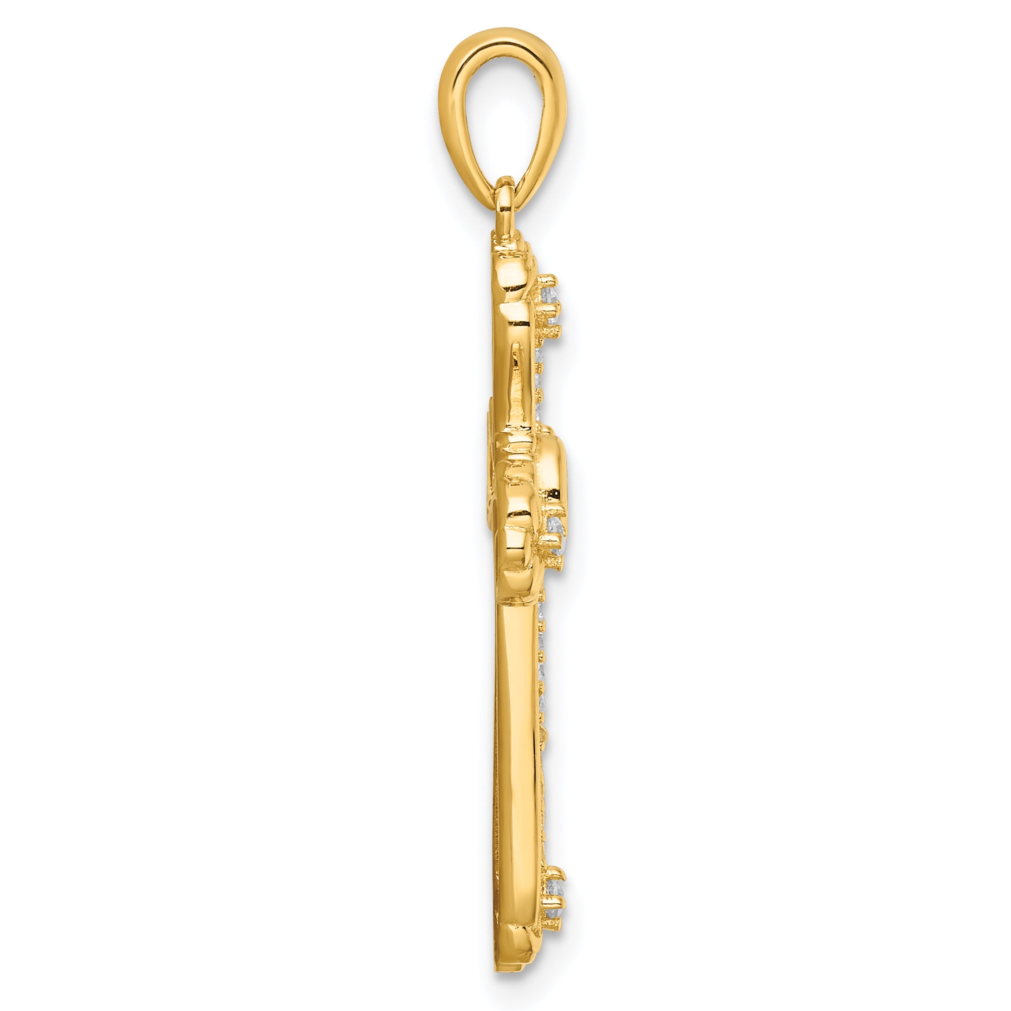 Sterling Silver Gold-plated CZ Cross Pendant Secondary image