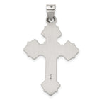 Sterling Silver Antiqued Solid Budded Cross Pendant
