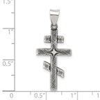 Sterling Silver Antiqued Textured Jerusalem Cross Pendant