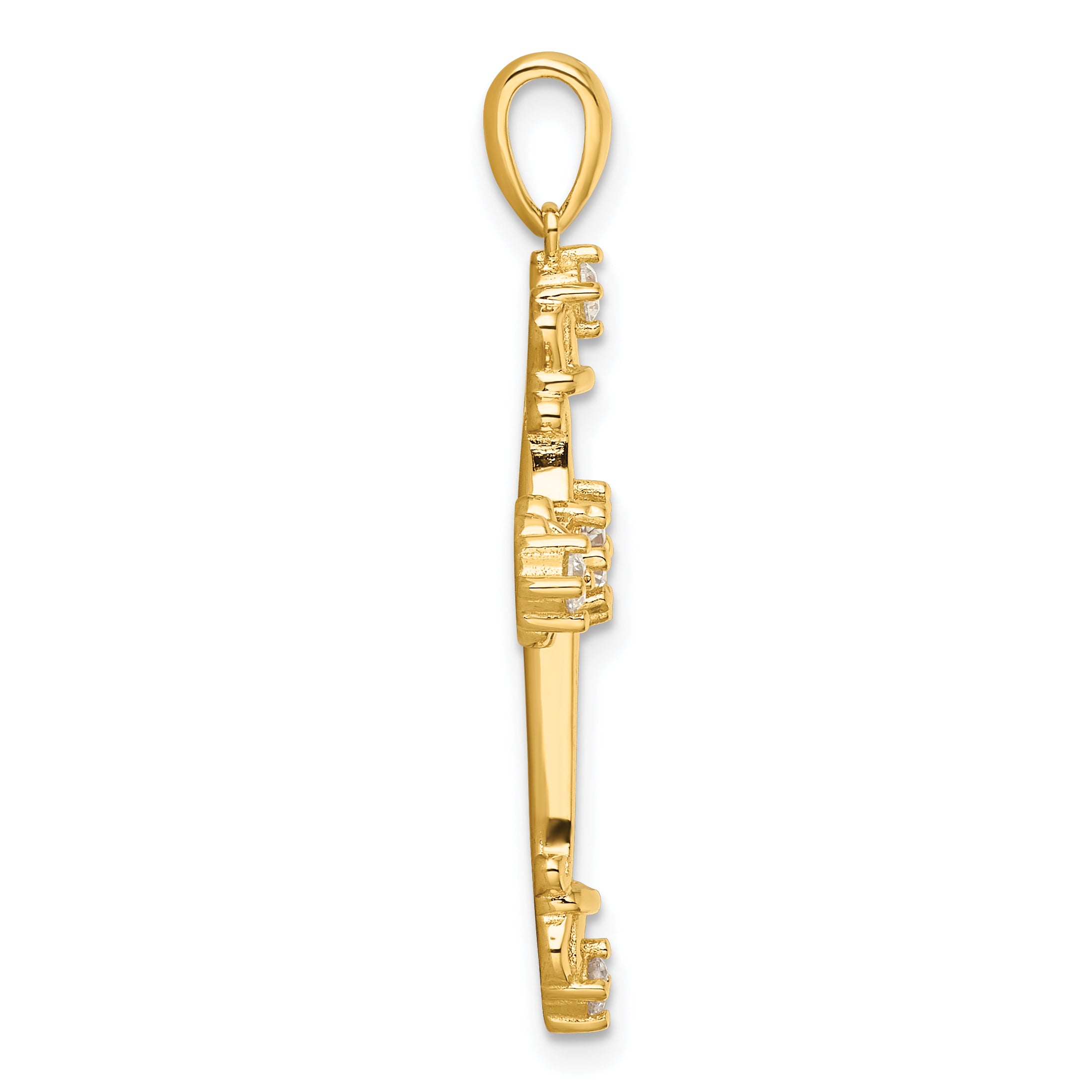 Sterling Silver Gold-plated CZ Cross Pendant Secondary image