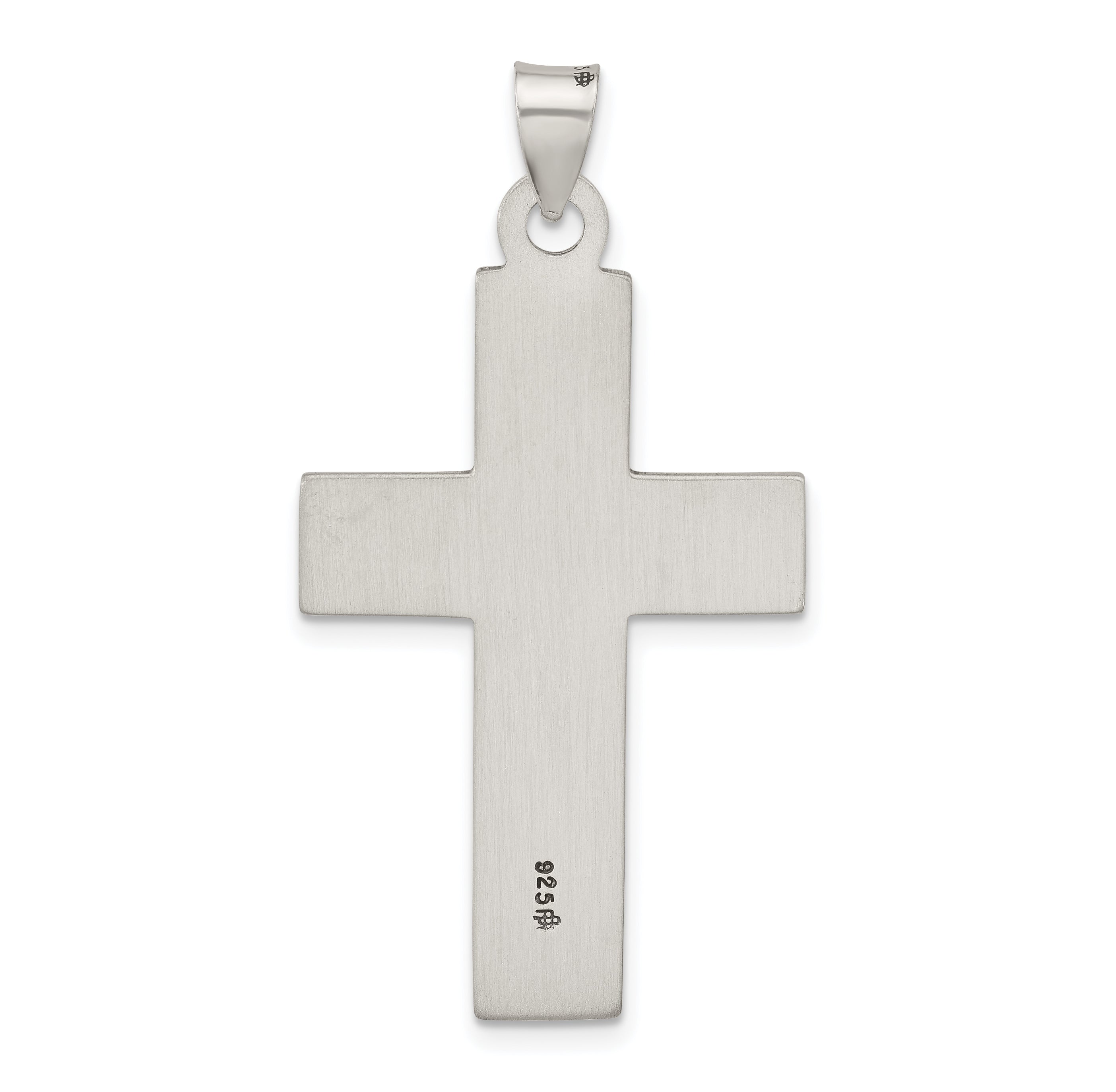 Sterling Silver Antiqued Solid Textured Cross Pendant