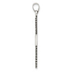 Sterling Silver Antiqued Solid Textured Cross Pendant