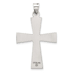 Sterling Silver Antiqued Solid Textured Cross Pendant