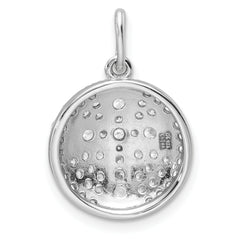 Sterling Silver Gold-plated CZ Cross Circle Pendant