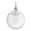 SS Rhodium-plated Circle Disk and Cross with Blue Crystal Pendant