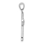 Sterling Silver Rhodium-plated CZ Latin Cross Pendant