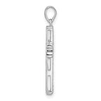 Sterling Silver Rhodium-plated Polished CZ Pave Cross Pendant