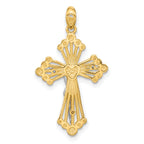 Sterling Silver Gold-tone and Rhodium-plated Crucifix Cross Pendant