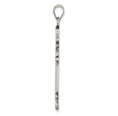 Sterling Silver Antiqued Budded Cross Pendant