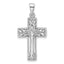 Sterling Silver Rhodium-Plated Polished Cross with Tree Pendant