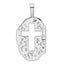 Sterling Silver Rhodium-plated Cut Out Cross Reversible Pendant