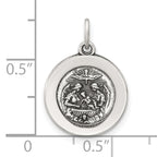 Sterling Silver Antiqued Solid Baptism Medal