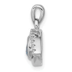 Sterling Silver Rhodium-plated Blue Zircon and CZ Evil Eye Pendant