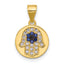 SS Gold-tone Black Rhodium CZ and Nano Crystal Hamsa Pendant