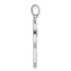 Sterling Silver Rhodium-plated Blue and White CZ Hamsa Eye Pendant
