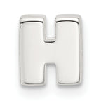 Sterling Silver E-coated Letter H Slide Charm