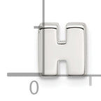 Sterling Silver E-coated Letter H Slide Charm