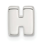 Sterling Silver E-coated Letter H Slide Charm