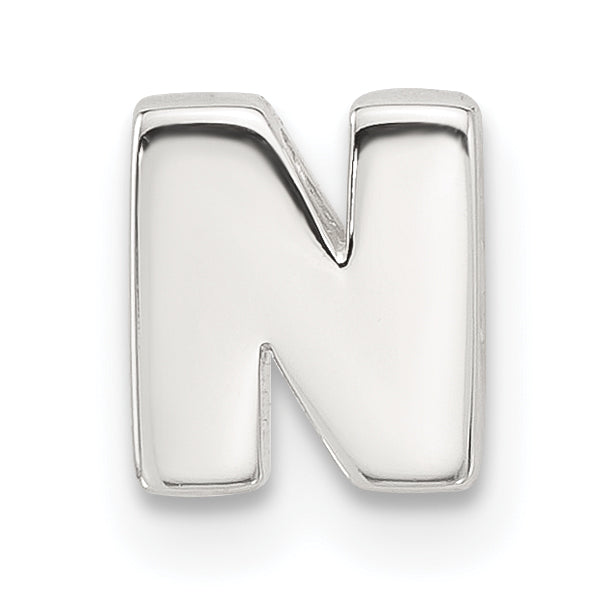 Sterling Silver E-coated Letter N Slide Charm Main image