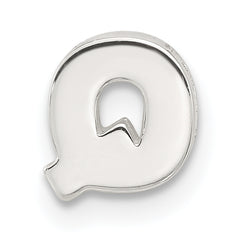 Sterling Silver E-coated Letter Q Slide Charm