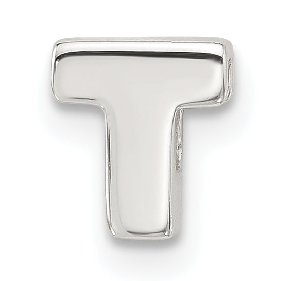 Sterling Silver E-coated Letter T Slide Charm Main image
