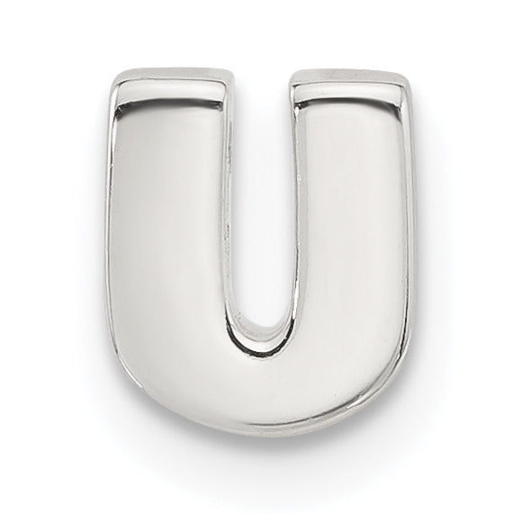 Sterling Silver E-coated Letter U Slide Charm Main image