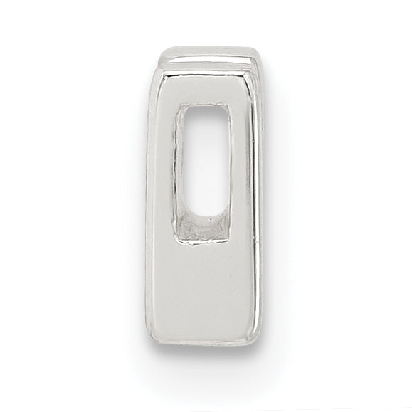 Sterling Silver E-coated Letter V Slide Charm Secondary image