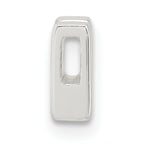 Sterling Silver E-coated Letter V Slide Charm
