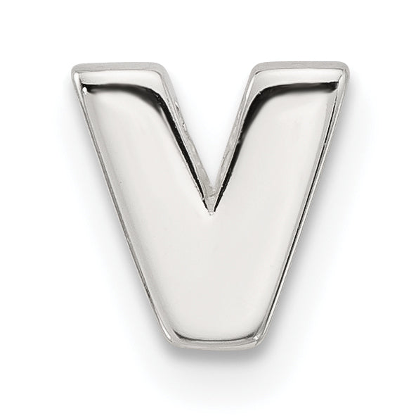 Sterling Silver E-coated Letter V Slide Charm Main image
