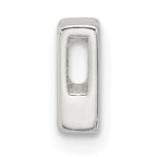 Sterling Silver E-coated Letter W Slide Charm