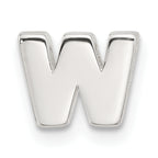 Sterling Silver E-coated Letter W Slide Charm