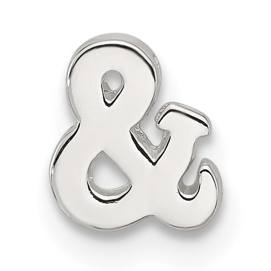 Sterling Silver E-coated Ampersand AND & Symbol Slide Charm Main image
