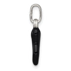 Sterling Silver Black Enamel Italian Horn Pendant