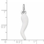 Sterling Silver White Enamel Italian Horn Pendant