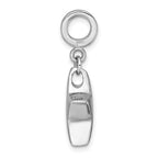 Sterling Silver Rhodium-plated Polished Star Ash Holder Bead/Pendant