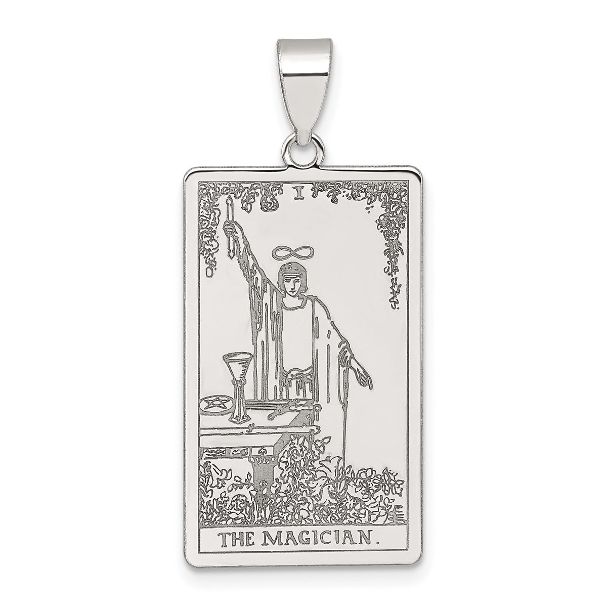 The Magician Tarot Card Pendant in Sterling Silver, 29mm - Sophia Jewelers Main image