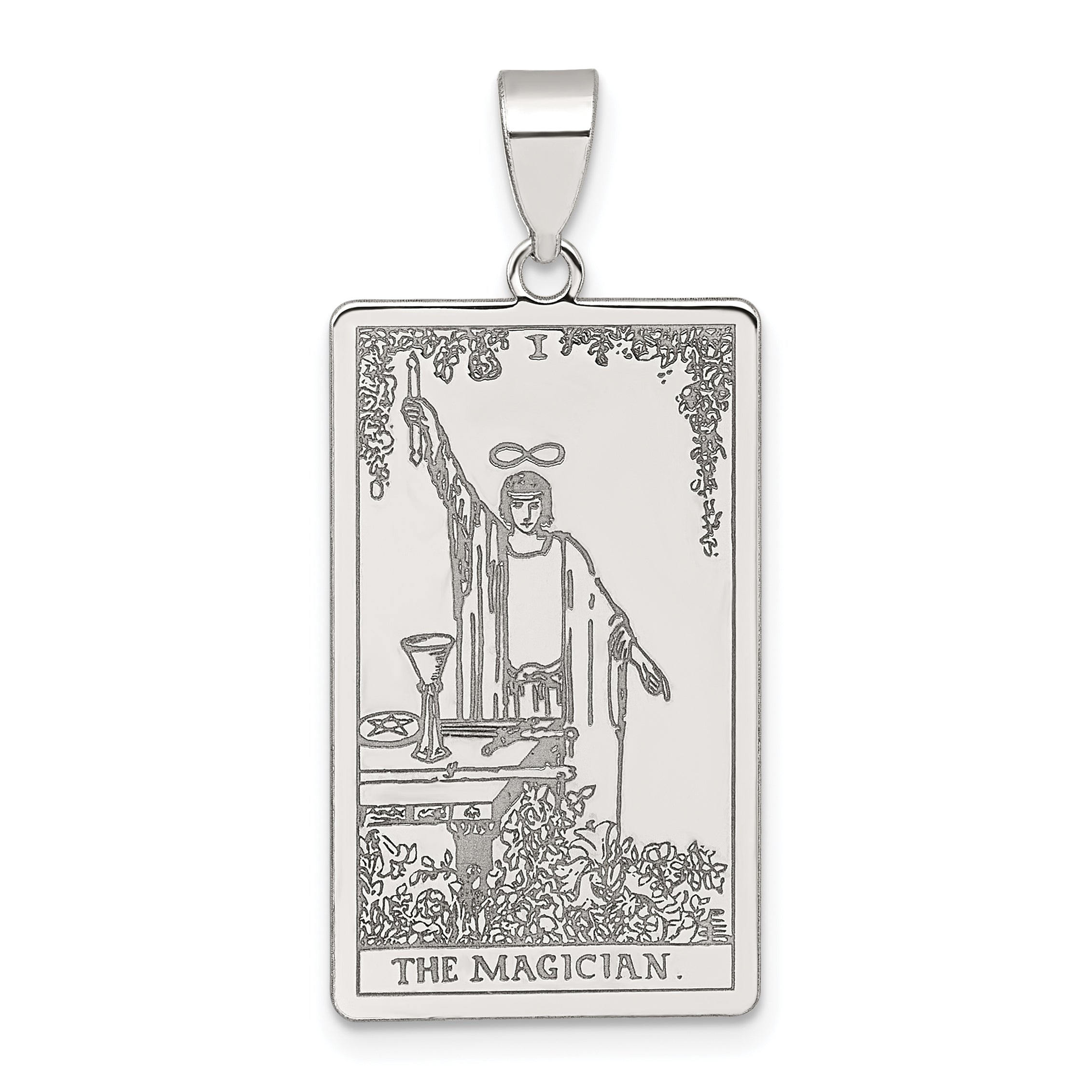 Sterling Silver The Magician Tarot Card Pendant Main image