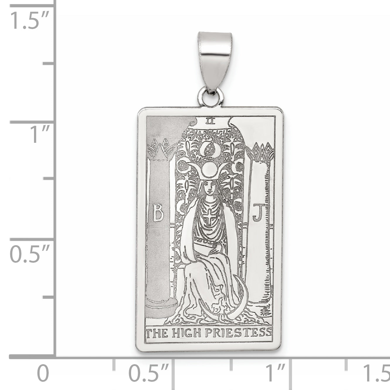 Sterling Silver The High Priestess Tarot Card Pendant