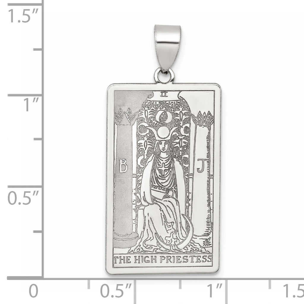 Sterling Silver The High Priestess Tarot Card Pendant