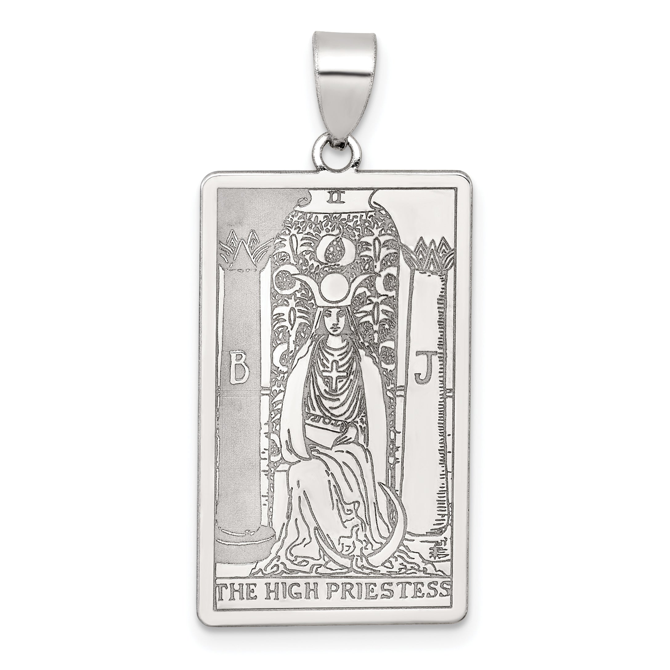 Sterling Silver The High Priestess Tarot Card Pendant Main image