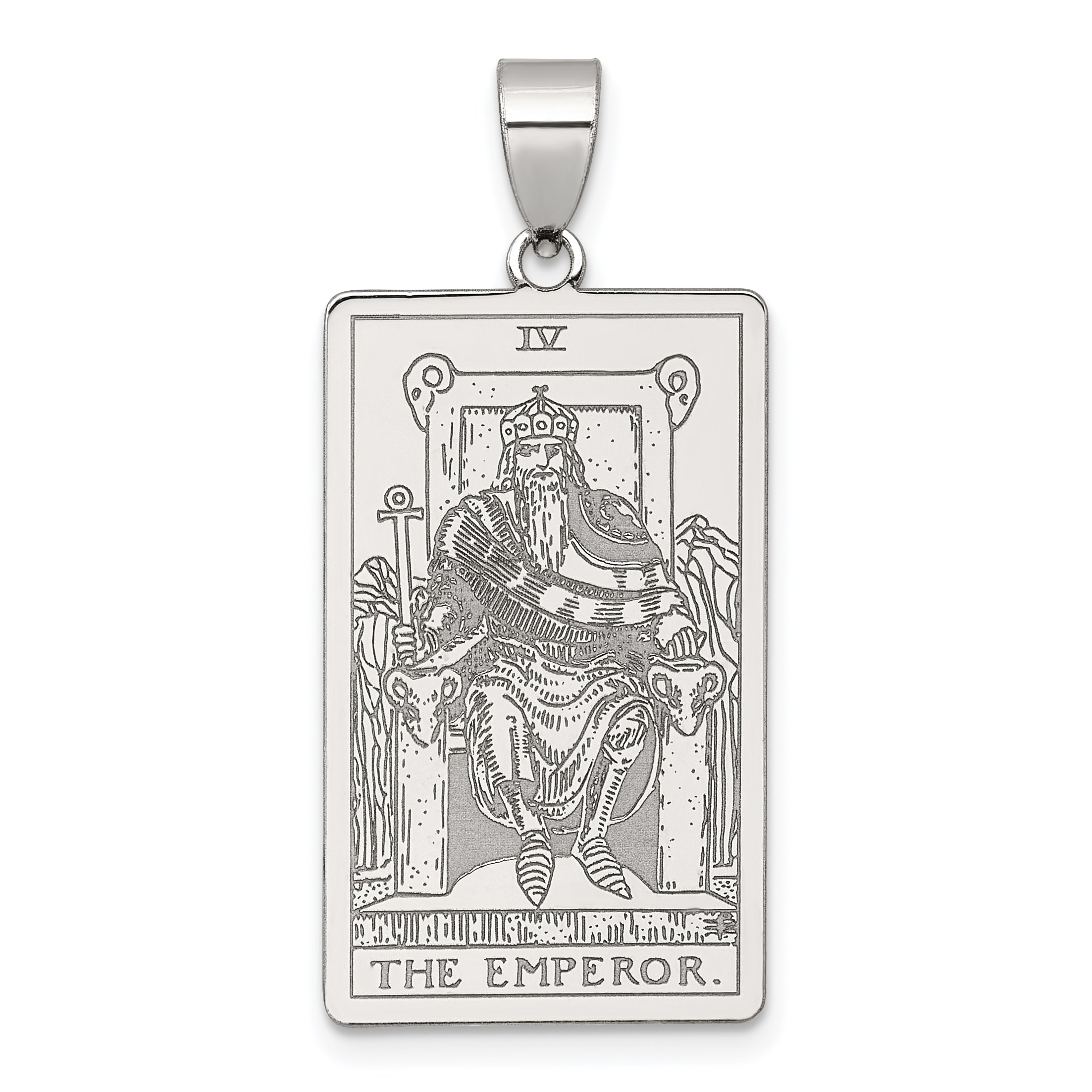 Sterling Silver The Emperor Tarot Card Pendant Main image